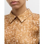 Блузка Scottie из фактурного шелкового твила Lafayette 148 New York, цвет Camel Multi - фото 5