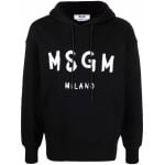 MSGM худи с длинными рукавами и логотипом, черный - фото