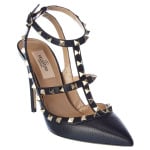 Туфли из зернистой кожи Valentino Rockstud Caged 100, черный - фото 2