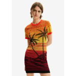 Платье-труба PALM TREE DRESS Desigual, оранжевый - фото