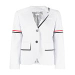 Thom Browne trompe l'oeil striped blazer, серый - фото