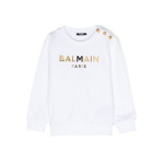 Balmain Kids толстовка с логотипом, белый - фото