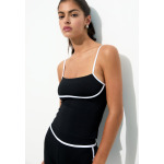 Топ STRAPPY WITH CONTRAST TRIM PULL&BEAR, черный - фото 5