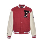 Бомбер Chaquetas FUBU COLLEGE VARSITY, темно-красный, цвет dark red creme black - фото 4