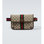 Маленькая поясная сумка Ophidia GG из парусины Gucci, бежевый - фото