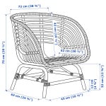 БУСКБО Кресло, ротанг/Дюпвик белый BUSKBO IKEA - фото 4