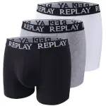 Трусы-боксеры Replay "BOXER Style 01/C Basic Cuff Logo 3pcs Box" (3 шт. в упаковке), с надписью логотипа на эластичном поясе, белый - фото