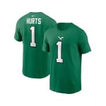 Футболка Big Boys Jalen Hurts Kelly Green Philadelphia Eagles с именем и номером игрока Nike, зеленый - фото