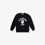 Свитшот из хлопкового трикотажа с логотипом колледжа для детей 10–13 лет A Bathing Ape, черный - фото