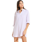 Ночная рубашка Eberjey Nautico Sleepshirt, цвет White/Lavender - фото