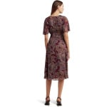 Платье LAUREN Ralph Lauren Paisley Crinkle Georgette Flutter-Sleeve Dress, цвет Burgundy Multi - фото