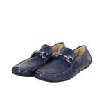 Мужские лоферы Salvatore Ferragamo из крокодиловой кожи с пряжкой Horsebit, цвет Dark Blue - фото 5