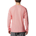 Рубашка Columbia PFG Terminal Deflector Long Sleeve, цвет Bright Poppy/White - фото 3