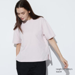 Футболка хлопковая Uniqlo Airism с короткими рукавами, розовый - фото