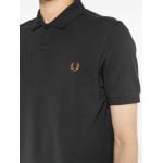 Fred Perry полосатая рубашка поло с вышивкой Laurel Wreath, серый - фото 5