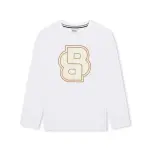 Футболка для мальчика с длинными рукавами из 100% хлопка BOSS Kidswear, белый - фото