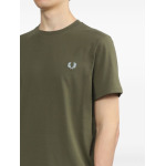 Хлопковая футболка с вышитым логотипом Fred Perry, зеленая - фото 5