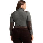 Свитер LAUREN Ralph Lauren Plus Size Faux Leather Trim Ribbed Turtleneck, цвет Modern Grey Heather - фото