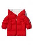 Пуховик с капюшоном и нашивкой-логотипом Moncler Enfant, красный - фото