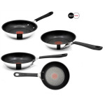 Tefal E30 Jamie Oliver Сковорода, 24 см, индукционная, 3 предмета -SET1- маленькая сковорода с антипригарным покрытием, нержавеющая сталь, можно мыть в посудомоечной машине, можно использовать в духовке - фото 2