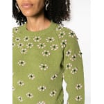 Kenzo floral-embroidered wool jumper, зеленый - фото 5