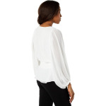 Блуза Vince Camuto Long Sleeve V-Neck Peplum Chiffon Blouse, цвет New Ivory - фото