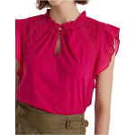 Топ LAUREN Ralph Lauren Jersey Flutter-Sleeve Top, цвет Sport Pink - фото 2