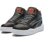 Кроссовки PUMA Kids Rbd Tech Mid, цвет Cool Dark Gray/Flat Dark Gray/Cold Green/Flame Flicker - фото