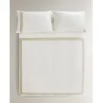 Пододеяльник с льняной каймой Zara Home, белый - фото 7