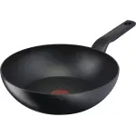 Tefal Wok "Сковорода-вок Titanium Force, индукционная, Ø 28 см", алюминий, особо прочное антипригарное покрытие, термосигнал, глубокая форма Ø 28 см + высота 10,1 см, черный - фото