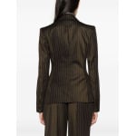 Jean Paul Gaultier pinstriped double-breasted wool blend blazer, коричневый - фото 4