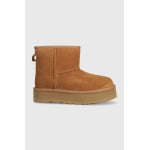 Детские зимние сапоги UGG CLASSIC MINI PLATFORM, бежевый - фото