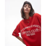 Topshop – Футболка Oversize цвета Rot mit «Елиссийские поля»-Grafikprint - фото