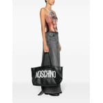 Moschino плетеная сумка-тоут с логотипом, черный - фото 2