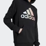 Детский свитшот с металлизированным принтом Adidas, черный - фото 4