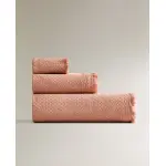 Хлопковое полотенце микровафельной вязки Zara Home, розовый - фото 3