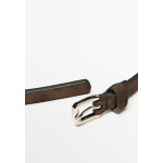 Ремень With Square Buckle Massimo Dutti, темно-коричневый - фото 6