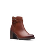 Ботильоны Leda из кожи красного дерева с поясом Clarks, коричневый - фото 3