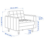 ЛАНДСКРОНА Кресло, Гуннаред темно-серый/дерево LANDSKRONA IKEA - фото 6