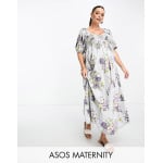 Хлопковое платье миди с цветочным принтом ASOS DESIGN Maternity - фото 4