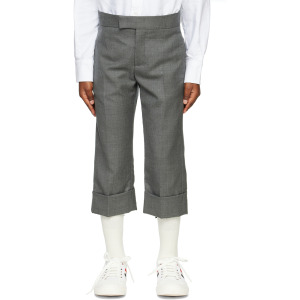 Детские серые брюки с ремешком на спине Thom Browne