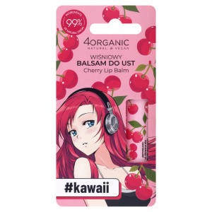 4Organic Kawaii натуральный бальзам для губ вишневый, 5 г