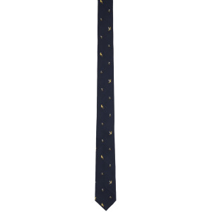 Темно-синий классический галстук с птицами и пчелами Thom Browne