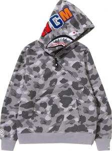 Dark grey bape hoodie cheap