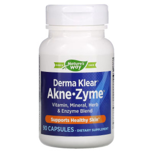 Nature's Way Derma Klear Akne-Zyme для здоровья кожи, 90 капсул