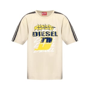 Diesel футболка из хлопка с логотипом, нейтральный цвет