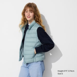 Ультралегкий пуховый жилет UNIQLO, небесно-голубой