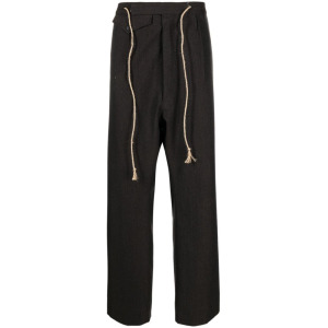 Maison Margiela drawstring-waist wool trousers, коричневый