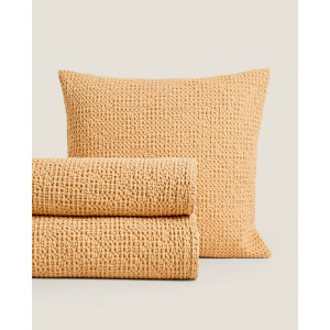 Покрывало Zara Home Waffle Knit, темно-желтый