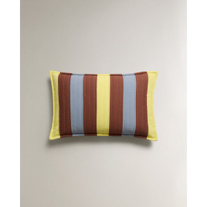 Чехол для подушки Zara Home Striped Patchwork Cotton Cushion X Collagerie, желтый/коричневый/голубой